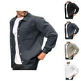 thumbnail image 1 of Lightweight Jackets for Men Long Sleeve Button Down Collared Jacket with Pockets Cardigan Outerwear Coat, 1 of 8