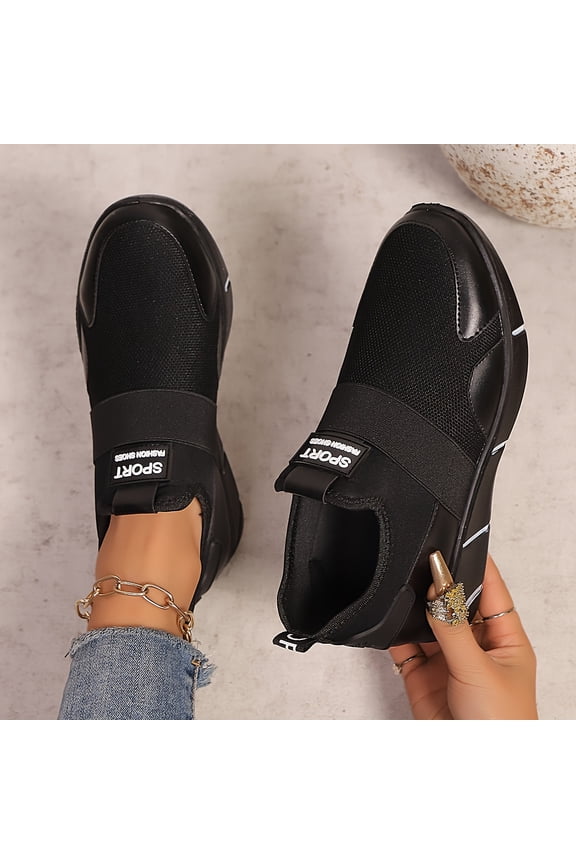 Lightweight Knit Upper Slip-On Sneakers for Women Featuring a Pointed Toe, Arch Support, And Breathable Design, Perfect for Casual Outings, Travel, Daily Wear, And Parties in Black, Golden, And Silve