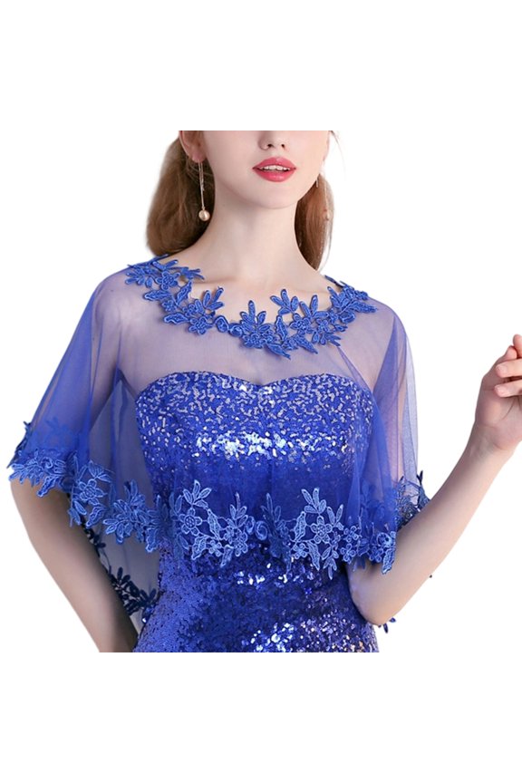 Lightweight Lace Bridal Veiled Shawl Shoulder Wrap For Outdoor Weddings Event