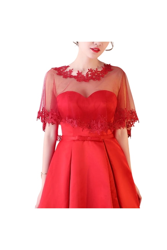 Lightweight Lace Bridal Veiled Shawl Shoulder Wrap For Outdoor Weddings Event