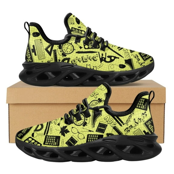 Lightweight Ladies Platform Casual Shoes Mathematical Formula Printing Summer Non-slip Sneakers Breathable Mesh Shoes Zapatos