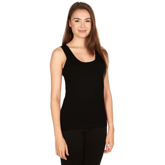Women's Merino Wool Lightweight Tank Top - Black - X-Small