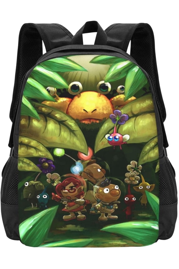 Lightweight Laptop Backpack Pik-min Rucksack 3D Printed Anime Travel Casual Adjustable Straps Daypack For Men Women