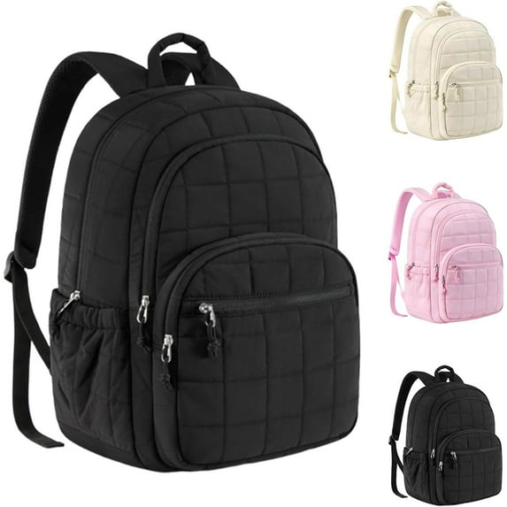 Lightweight Laptop Backpack, Travel Backpack for Women, Quilted Casual Daypack, Water-Resistant Bookbag for 15.6 Inch Laptop, Going Out Daypack Bag for Travel, Commuting, Shopping, Working