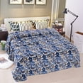 thumbnail image 1 of Lightweight Large Warm Plush Fleece Throw Blanket Super Cozy Soft Microfiber Flannel Blanket For Bed Queen Size 79" x 83" Blue Paisley, 1 of 5