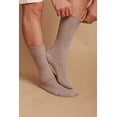 thumbnail image 1 of Lightweight Latex-Free 100% Organic Cotton Crew Socks (2 pairs /pack | Size: M | Color: Melange Brown ), 1 of 4