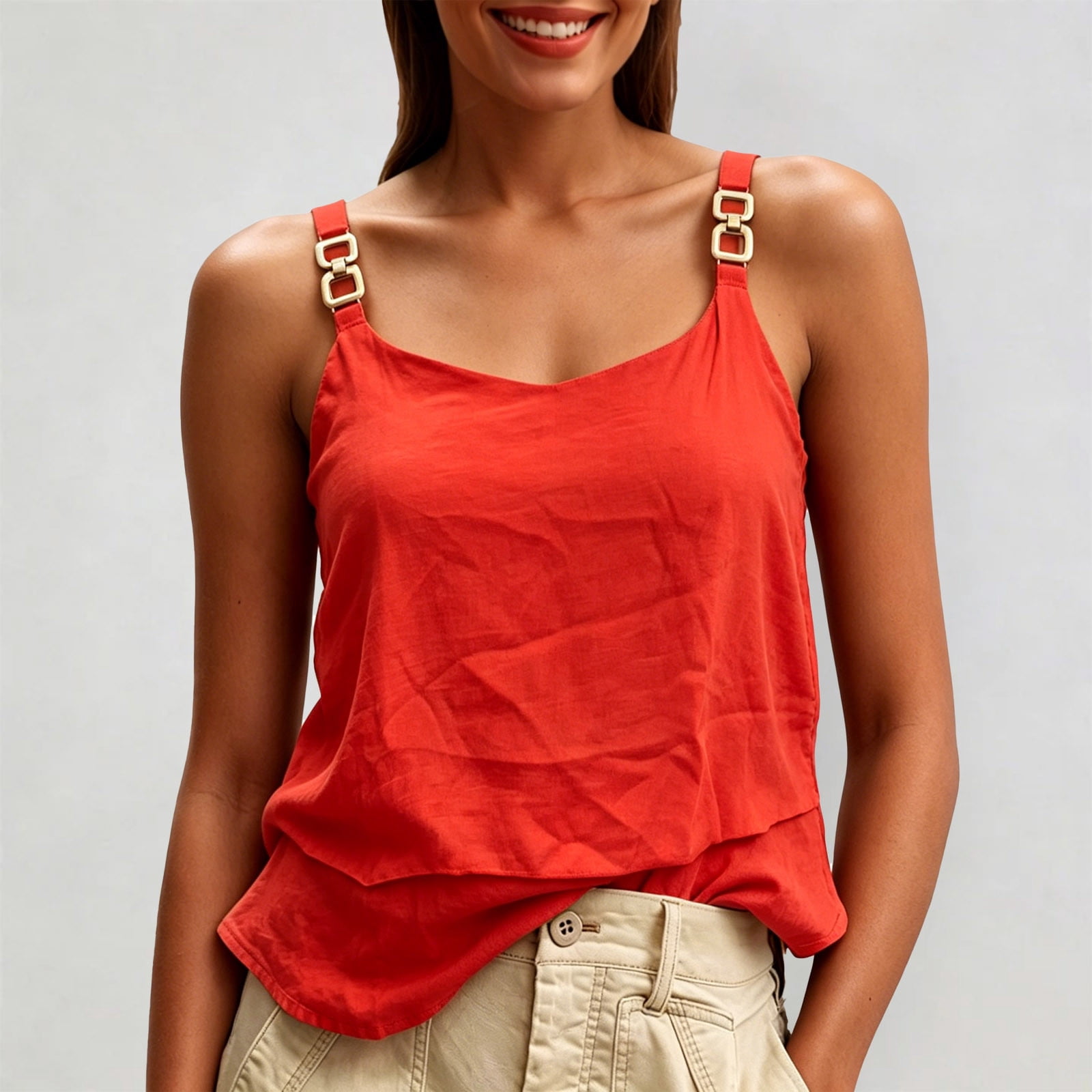 Lightweight Layered Cake Lace Tank Top for Daily Wear—Breathable