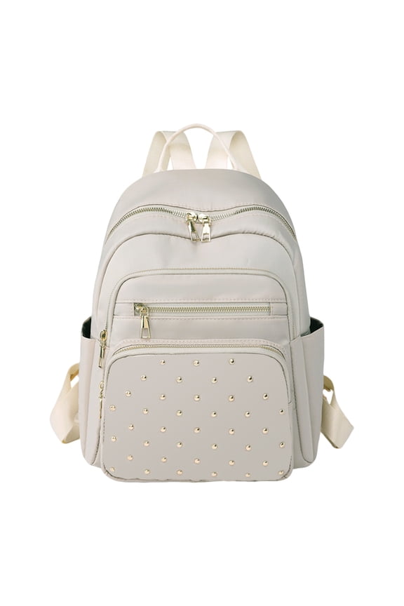 Lightweight Leather Laptop Backpack Purse For Women, Top Handle Satchel With 15.6 Inch Laptop Compartment, Travel Work Bookbag In Beige Khaki (Beige)