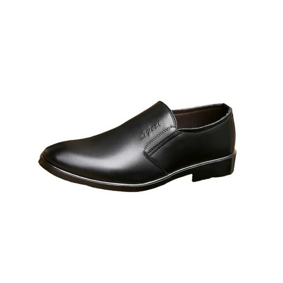 Lightweight Leather Loafers for Men SlipOn Design with Round Toe for Casual or Formal Wear Black#1 5.5