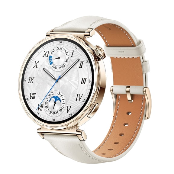 Lightweight Leather Watch Strap Featuring Ultra Bright AMOLED Screen | With Adjustable Buckle Closure For For Standard 22MM Watches | Excellent For Heart Monitoring Blue