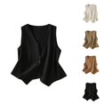 thumbnail image 1 of Lightweight Linen Vest Women Summer Sleeveless V Neck Button Down Blazer Business Casual Jacket Waistcoat Vest, 1 of 7