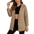 thumbnail image 1 of Women Winter Long Jackets Casual Hooded Quilted Jacket Lightweight Diamond Coat, 1 of 5