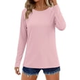 thumbnail image 1 of Lightweight Long Sleeve Workout Tops for Women Gym Running Athletic Sun Protection Shirts (Pink M), 1 of 5