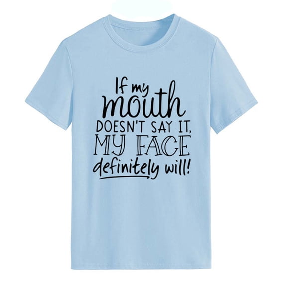 Lightweight Loose T-Shirt, Oversized Short Sleeves, Cute & Funny Print, Women's Holiday Choice, Light Blue, XXL Summer Fun Bienvenido