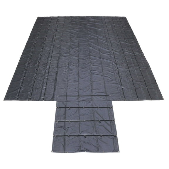 Lightweight Lumber Tarp - 24' x 28' (8' Drop & Flap) - 14 oz. Black
