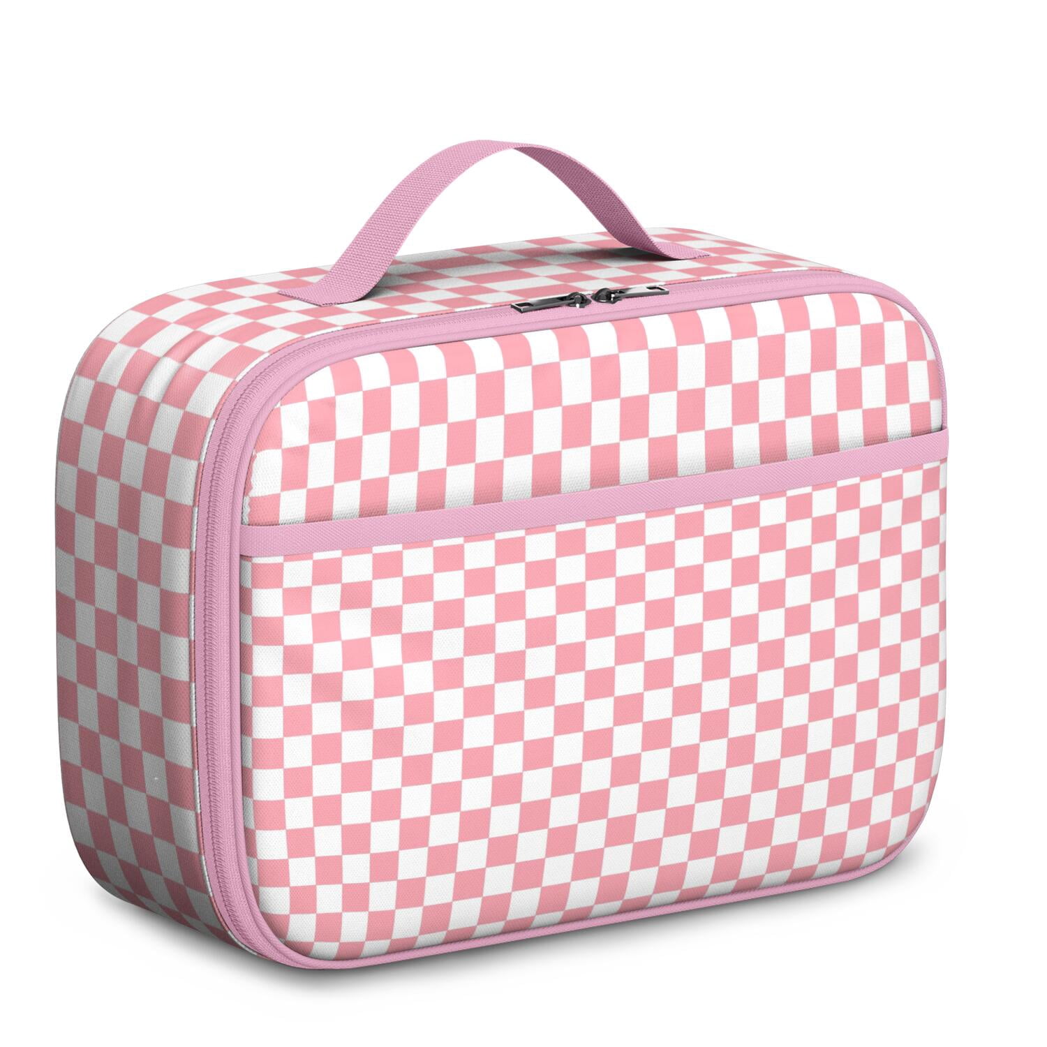 Lightweight Lunch Bag With Retro Plaid Pattern, Insulated Durable Lunch Box For School, Activities, And Travel. Perfect For Checkered, Buffalo Plaid, And Classic Red & Black Design