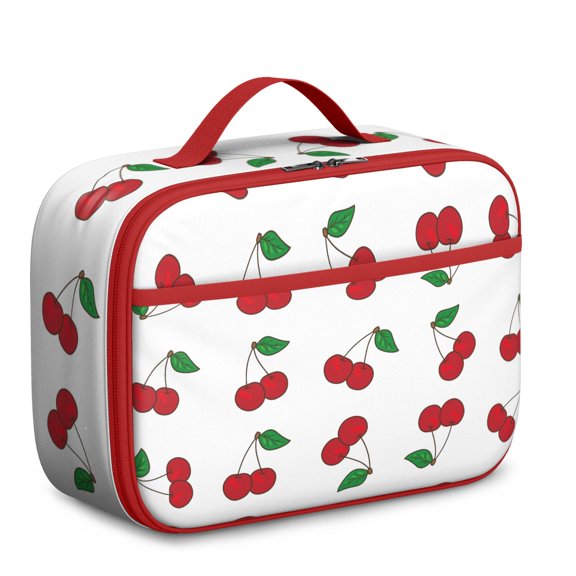Lightweight Lunch Bag With Cute Cherry Print, Durable Insulated Lunch Pouch, Portable Food Carry Bag For School, Picnic, And Parents