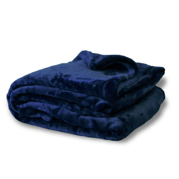 Lightweight, Luxurious, Cozy, Plush, Soft Fleece Throw Bed Blanket (Navy Blue)