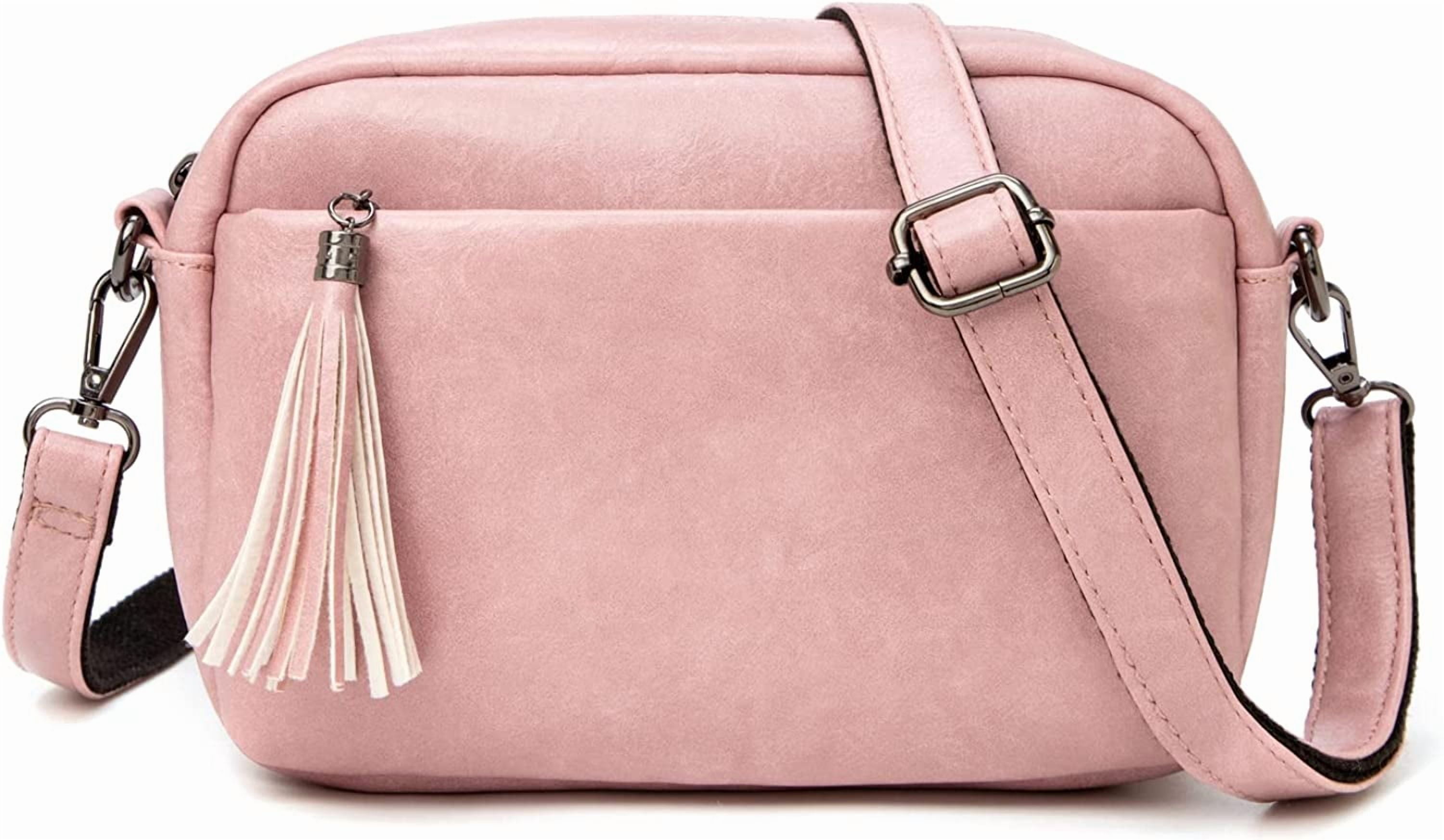 Lightweight Medium Crossbody Bag for Women, Camera Shoulder Purses Pocketbooks with Tassel and Triple Zipper Pocket