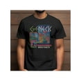 thumbnail image 1 of [Lightweight] Men's for Genesis World Tour 78 Graphic T-Shirt - Black Cotton, All-Season, Machine Washable, Featuring Phil Collins & Tony Banks, Geometric Design, 1 of 6