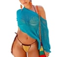 thumbnail image 1 of Lightweight Mesh Poncho Womens Summer Pullover Sweater, 1 of 3