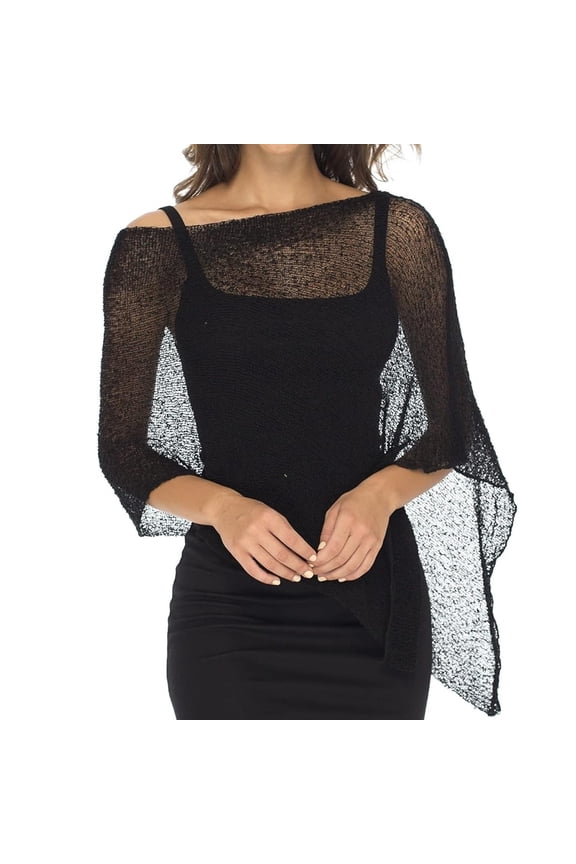 Lightweight Mesh Poncho Womens Summer Pullover Sweater