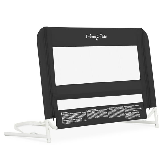 Dream On Me Lightweight Mesh Security Adjustable Bed Rail for Toddler in Black, Fits for Twin, Full, Queen, Toddlers and Bunk Size Beds with a Mattress height less than 5" inches only.