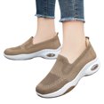 thumbnail image 1 of Lightweight Mesh Slip On Walking Shoes for Ladies, Arch Support Cushioned Insole Air Cushion Wedge Sneakers, 1 of 5