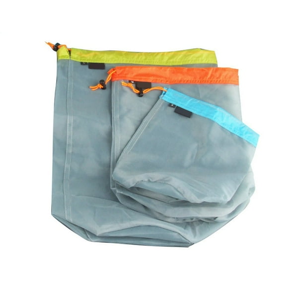 Lightweight Mesh Stuff Sack Drawstring Storage Bag For Camping Hiking Travelling