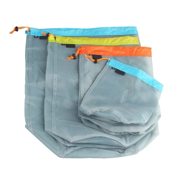 Lightweight Mesh Stuff Sack Drawstring Storage Bag For Camping Hiking Travelling