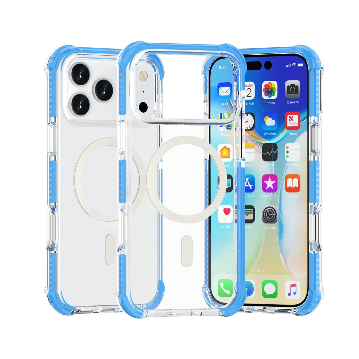 Lightweight Mesh Texture TPU Case for iPhone 17 Pro Max - Blue