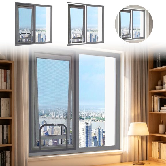 Lightweight Mesh Window Screen Curtain Easy Install Fasteners Breathable Tear Resistant Privacy Shield for Home Kitchen Entryway Indoor Use