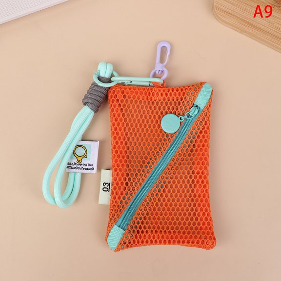 Lightweight Mesh Zipper Bags Portable Space Saving Travel Toiletry Pockets Rotary Hook Large Capacity Mini Makeup Pouch Home