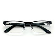 Lightweight Metal Half Rim Reading Glasses With Anti-reflective AR Coating Spring Hinge Reader - TR90 Temple