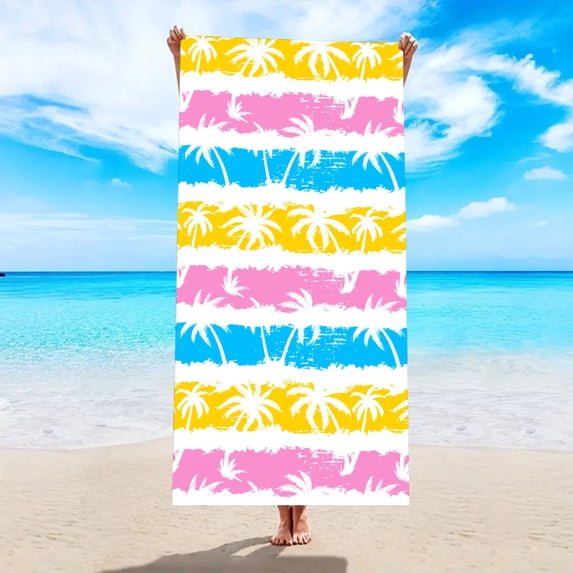 Lightweight Microfiber Beach Towel - Portable Fast-Drying Absorbent Towel for Beach Swimming Travel and Outdoor Activities