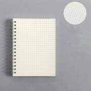 Lightweight Mini A6 Spiral Notebook with Grid and Blank Pages, Transparent Stitched Edge, Creative Coil, Convenient Pocket Notep A6 Grid-Lined