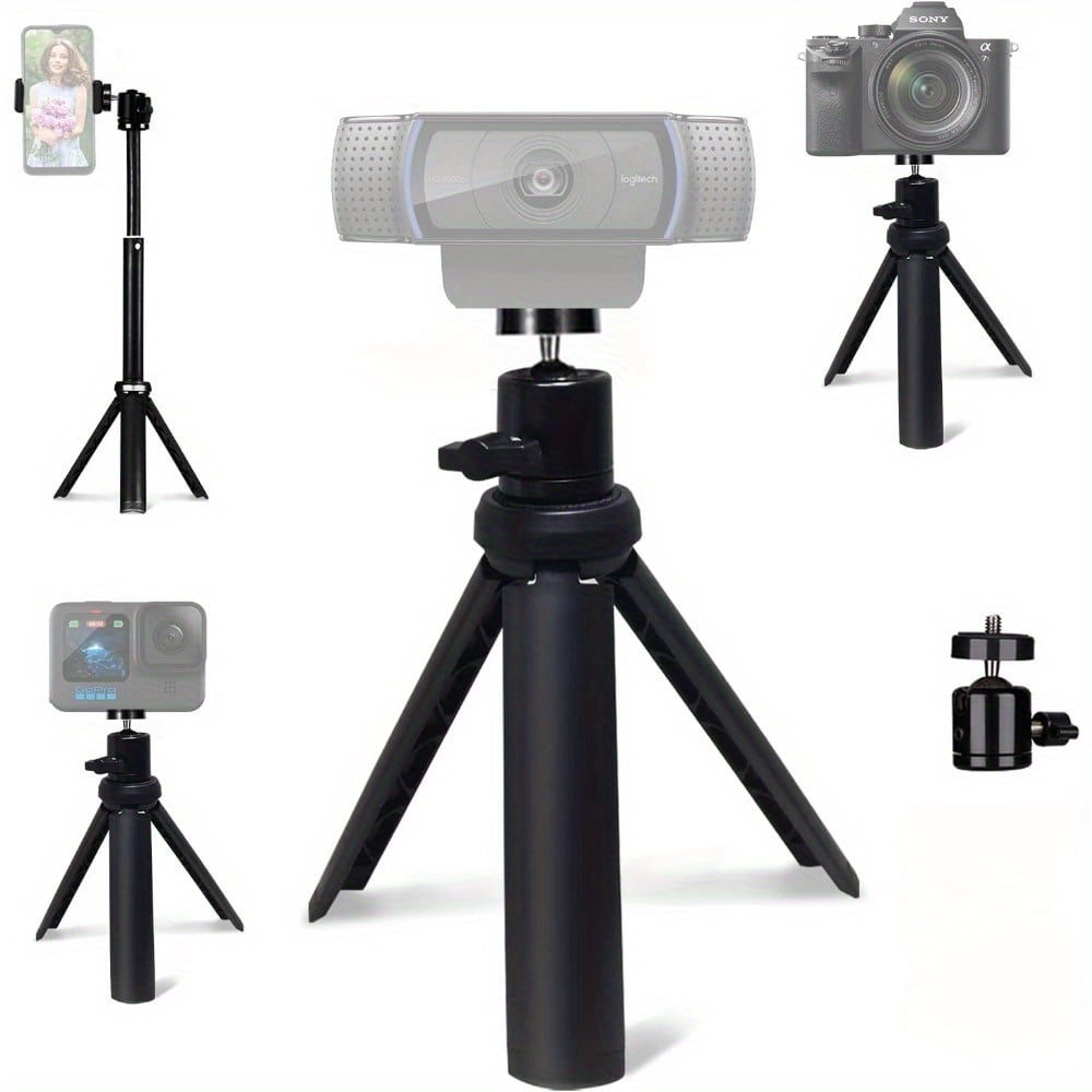 Lightweight Mini Tripod for Camera/ Phone/ Webcam, Extendable Stand, for NexiGo Logitech Webcam C920 C922 C925e C922x C930e C930 C615 and Other Devices with 1/ 4" Thread