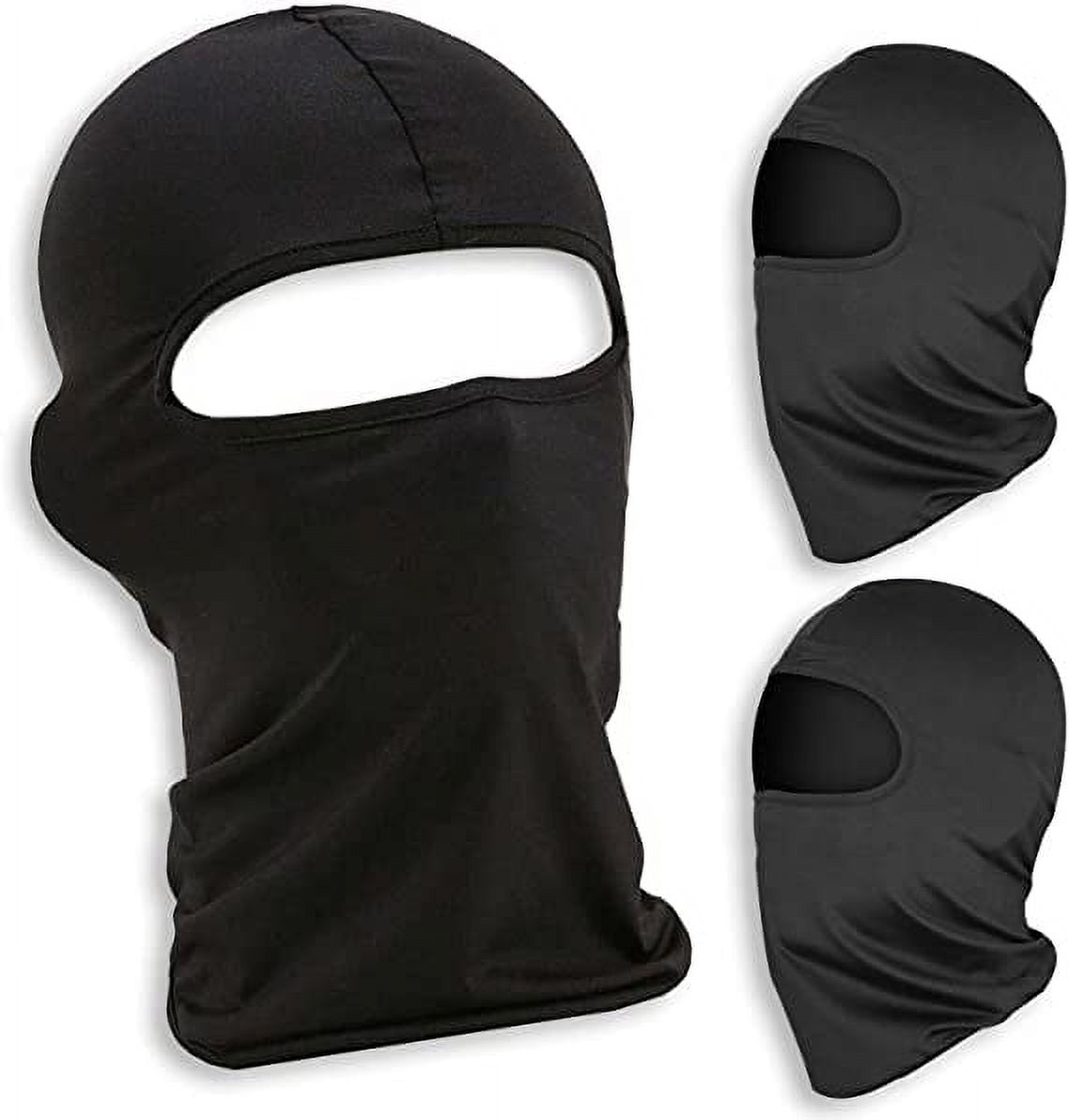 Lightweight Motorcycle 3 Pack Men Balaclava Warmer Ski Mask Tube Black