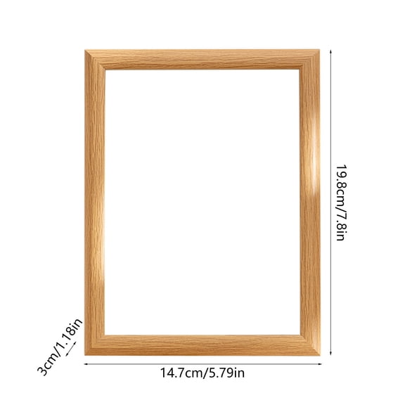 Lightweight Natural Khaki Wood Picture Frame, 7.8"x5.79" Dual-Purpose Photo Frame, Tabletop & Wall Mount Decorative Display for Home, Office & Family Photos