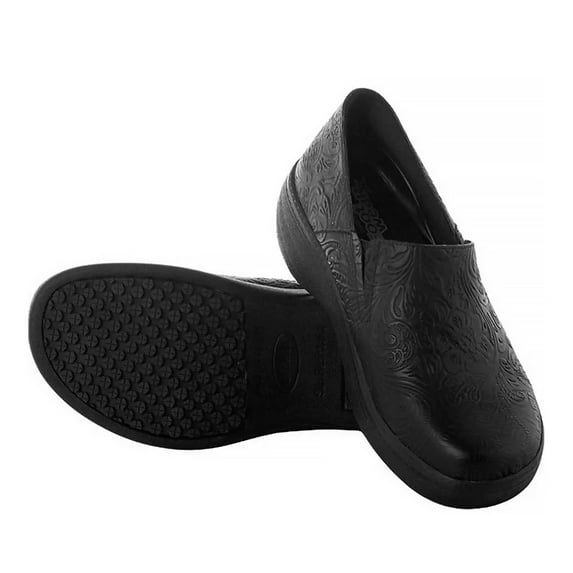 Lightweight Non-Slip Anti-fatigue Rocker Bottom and Tooled Leather Nursing Shoe