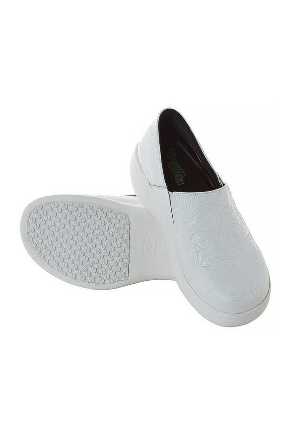 Lightweight Non-Slip Anti-fatigue Rocker Bottom and Tooled Leather Nursing Shoe