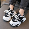 thumbnail image 1 of Lightweight Non-Slip Sports Shoes, Toddler Chunky Sneakers, Toddler Girl Slip On Shoes Toddler Running Shoes Athletic Shoes Lightweight Breathable Tennis Sports Sneakers, White US-8C/EU-24, 1 of 5