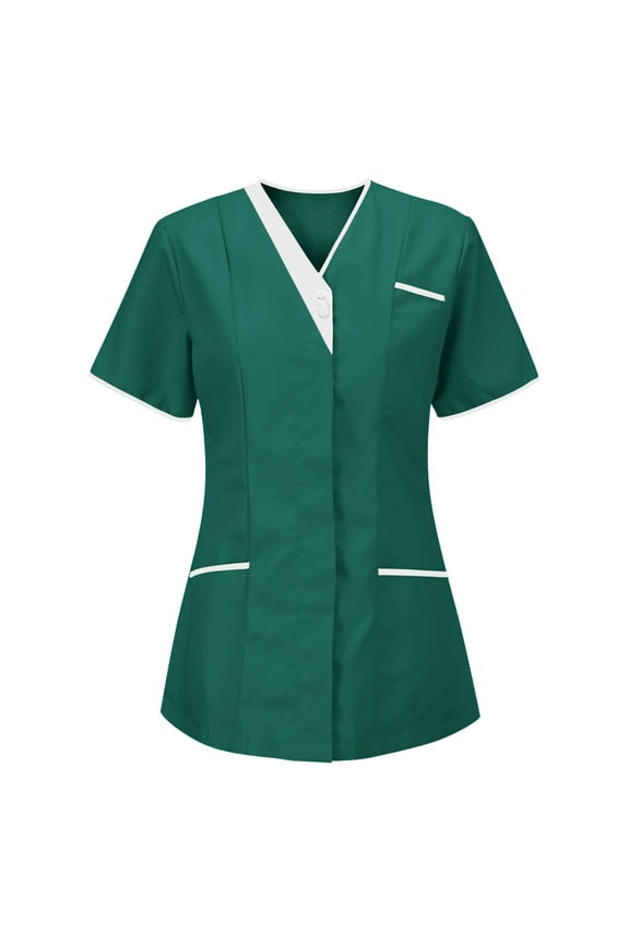 Lightweight Nursing Scrubs for Women Housekeeping Uniforms for Women Short Sleeve Scrub Tops Cleaning Uniform