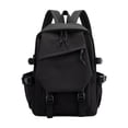 thumbnail image 1 of Lightweight Nylon Backpack, Clasic Solid-Colored Water Resistant Laptop Backpack, 11.41x5.11x16.53Inch Multi Pockets Book Bag, Casual Travel Daypack for Daily Commute Outdoor Use, Black, 1 of 4