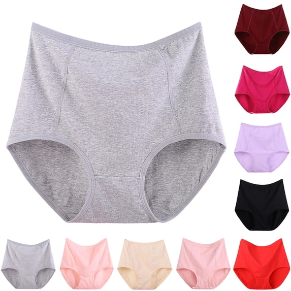 Lightweight Nylon High-Rise Panties for Women Comfort Stretch Full Coverage Daily Underwear Red XL