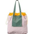 thumbnail image 1 of Lightweight Nylon Shoulder Tote Bag for Women Large Hobo Purse Color Blocking Top Handle Handbag with Drawstring, 1 of 7