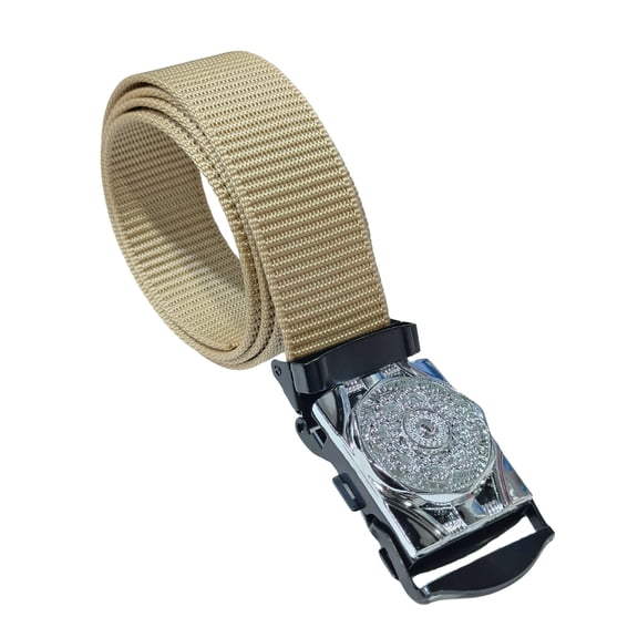 Lightweight Nylon Strap Belt with Secure Silver Buckle | Durable, Smooth-Fit and Adjustable Belt for Work, Outdoors and Daily Activities