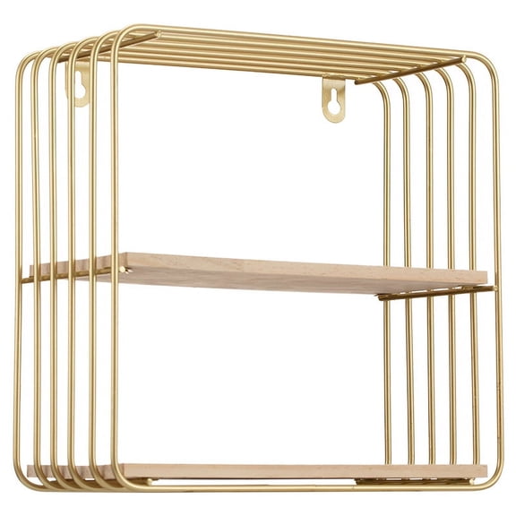 Lightweight Object Display Floating Rack Floating Shelves Wall Mounted Hanging Shelves for Wall Decor,Storage | Metal Bracket and Wood Wall Shelf for Living