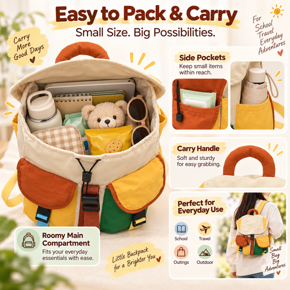 Lightweight Outdoor Casual Backpack, Comfortable Travel Daypack, Durable Portable Carry Bag for Tiny Tots Family Travel, Casual Outdoor Activities & Daily Use