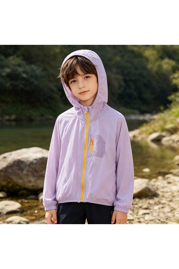 Lightweight Outdoor Softshell Jacket for Kids Ideal All Season Wear with Breathable Comfort and Versatile Everyday Utility, 5-6 Years, Purple